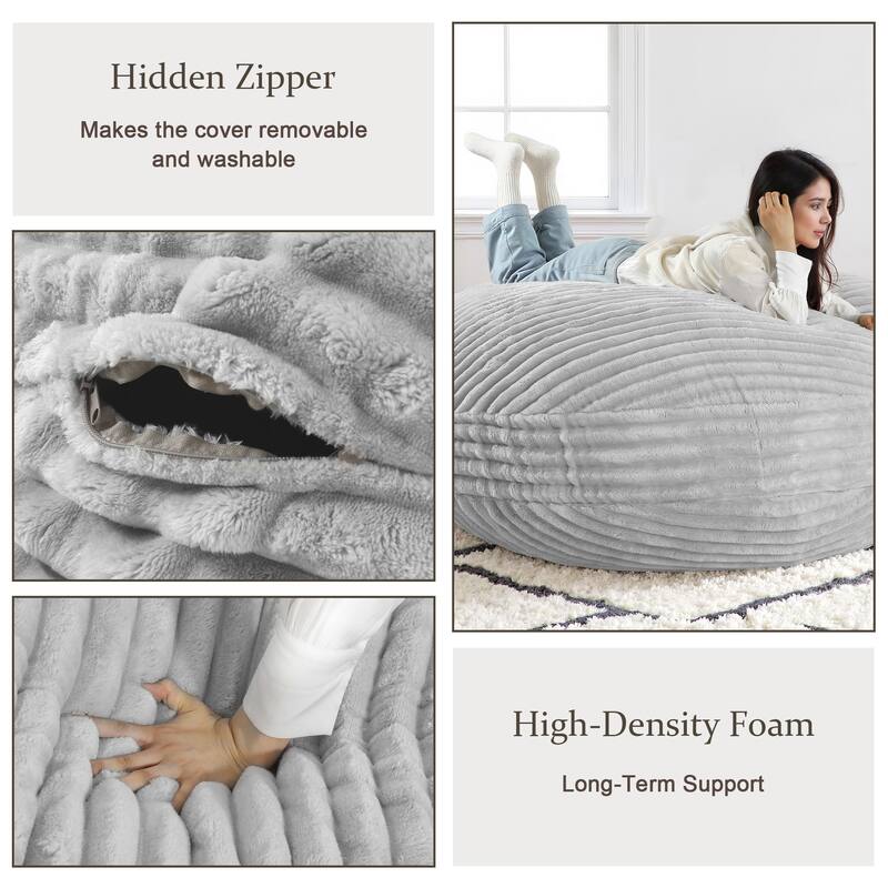 Oversized Bean Bag Chair Bean Bag Bed for Adults & Convertible