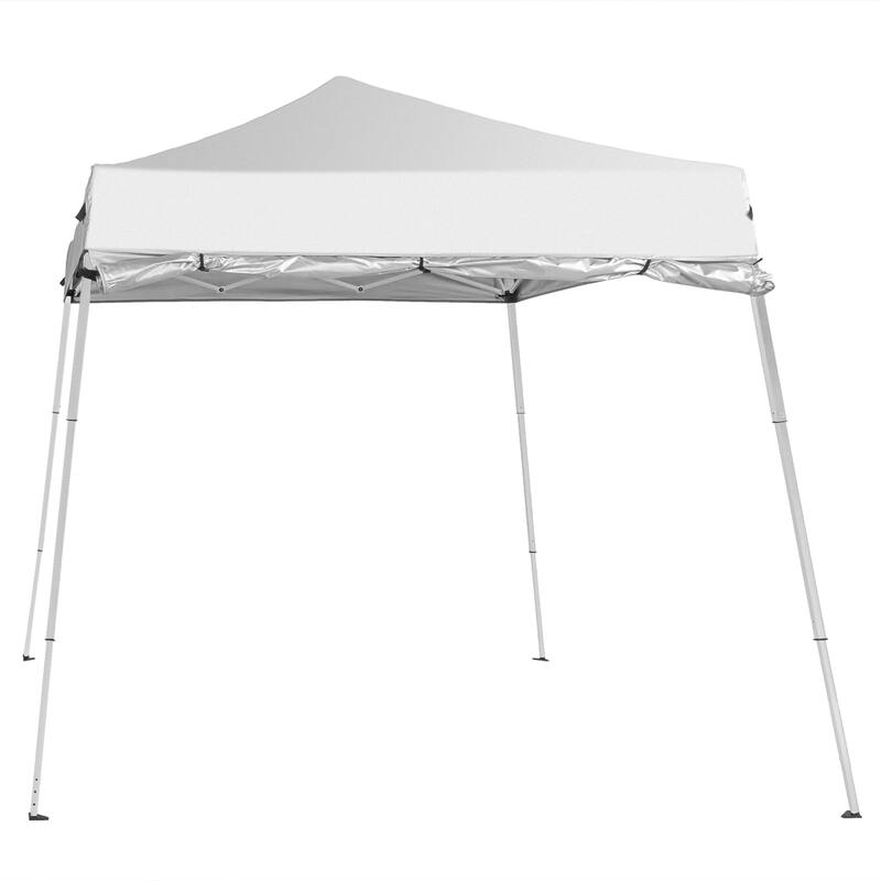 White Portable Pop-Up Waterproof Gazebo Canopy Tent with UV Protection and Carry Bag Included - 94.5” x 94.5” x 86.6” L x W x H