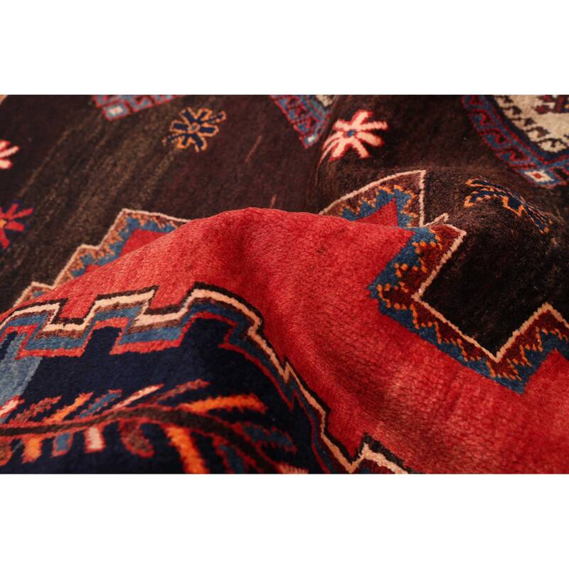 ECARPETGALLERY Hand-knotted Melis Black, Red Wool Rug - 5'0 x 6'4