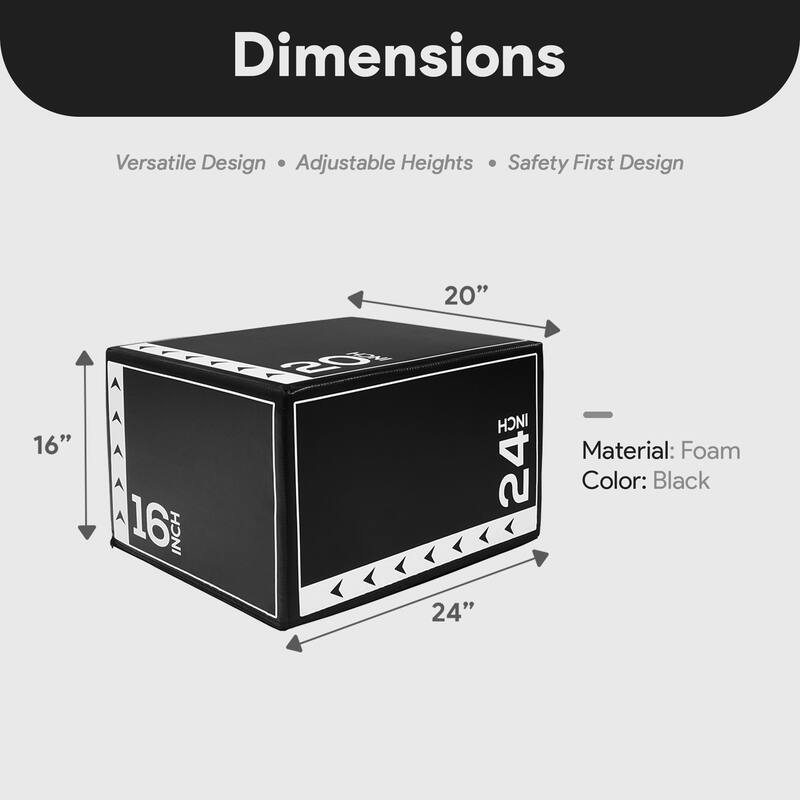 BalanceFrom Fitness 60 Pound Versatile 3-in-1 Plyometric Jumping Exercise Box
