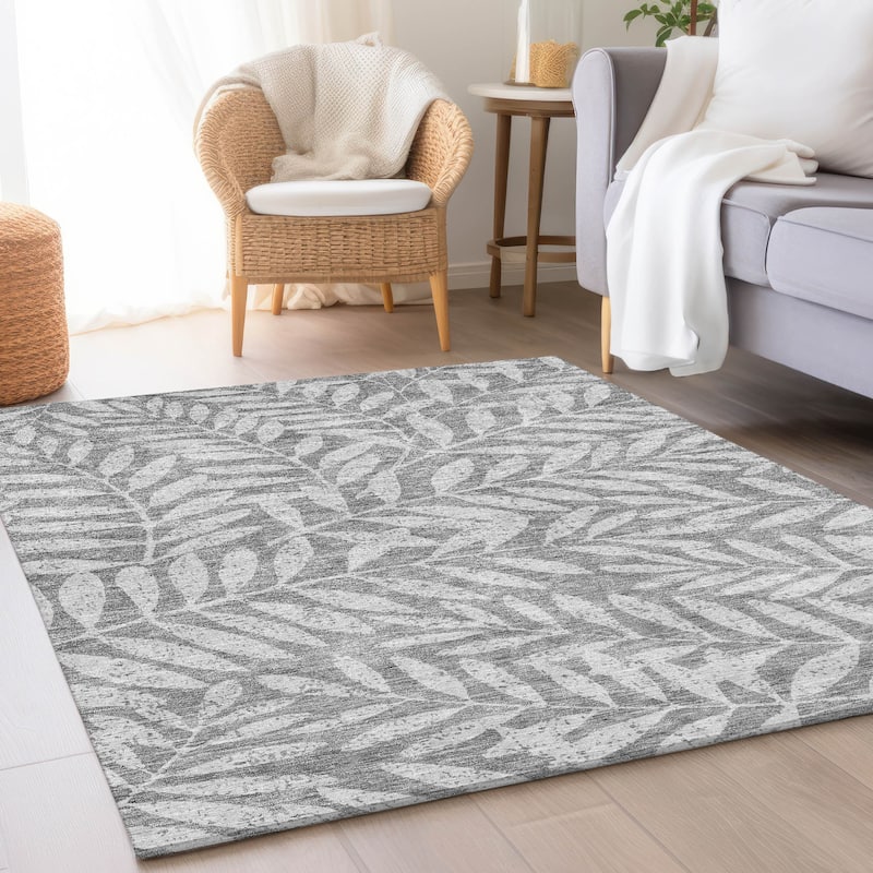 Premium Washable Super Soft Floral Jungle Mayfield Rug - Gray - 3' x 5'