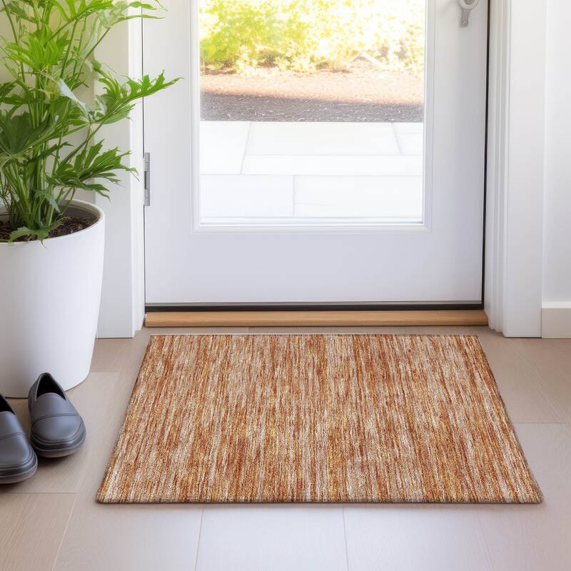 Machine Washable Indoor/ Outdoor Casual Ombre Chantille Rug