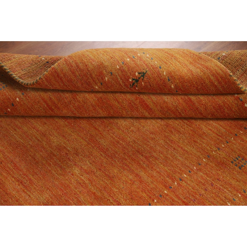 Hand Knotted Oriental 100% Wool Carpet Tribal Tribal Oranges & Rust Gabbeh Area Rug - 7' 8'' X 4' 11''