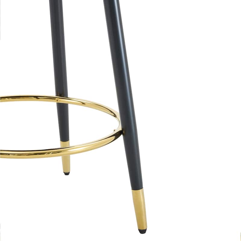 360°Rotatable Bar Chair.Modern Pu Comfortable Upholstered Bar Chair With Smooth And Beautiful Metal Legs.Set Of 2