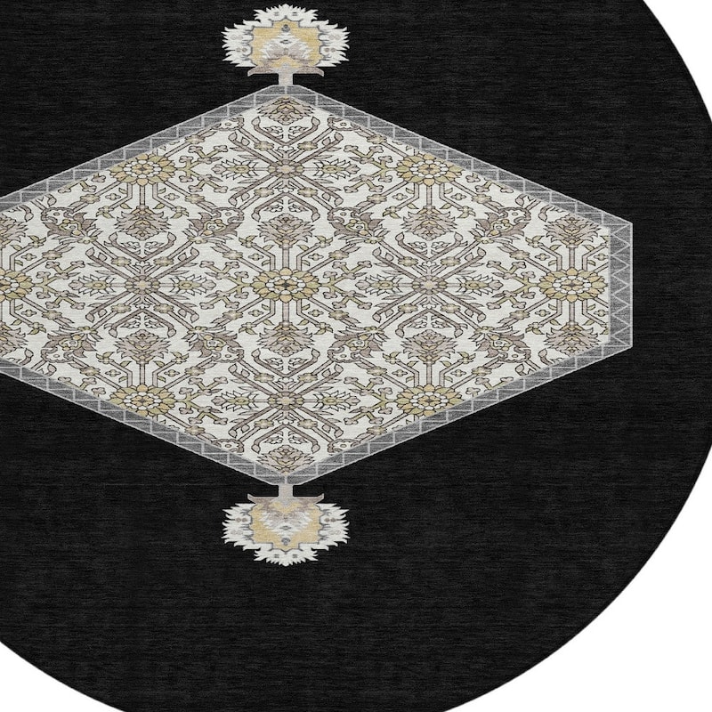 HomeRoots Oriental Traditional Rectangle Outdoor Rug