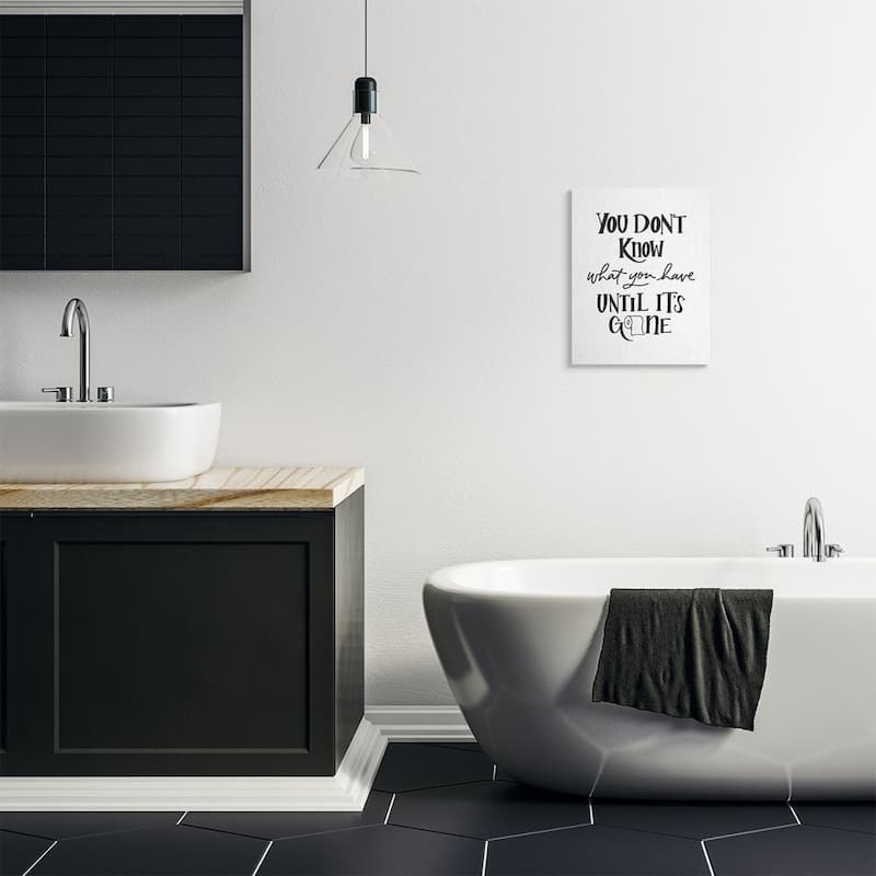 Stupell Bathroom Inspired 'Until It's Gone' Toilet Paper Phrase Canvas Wall Art Design By Amanda Houston