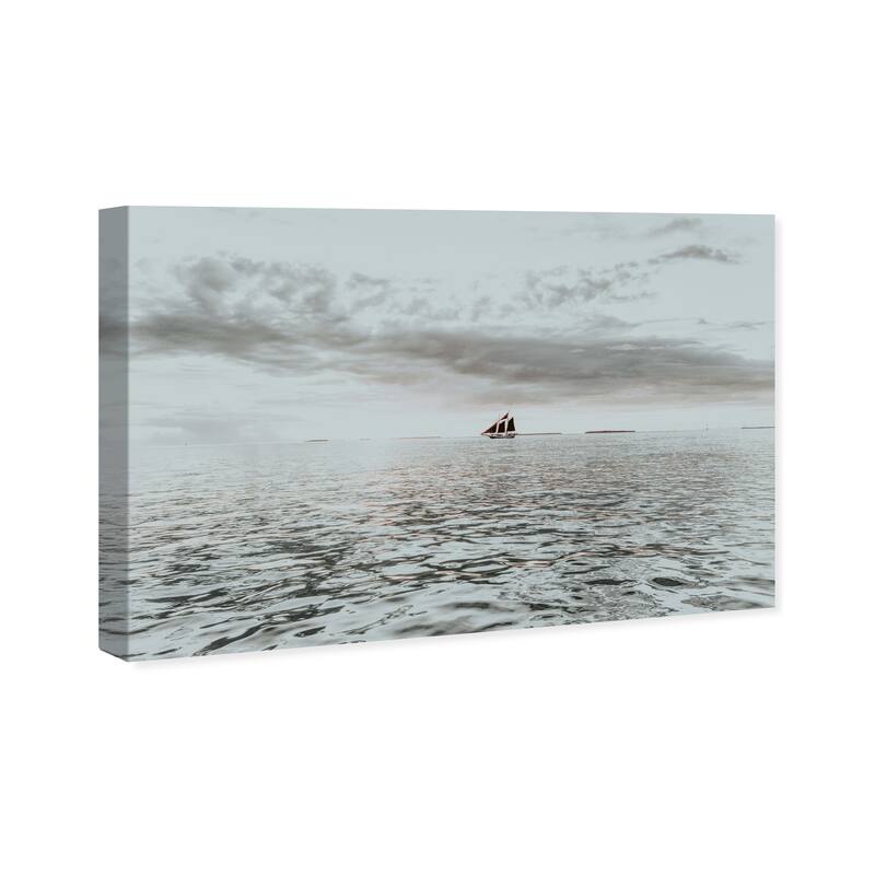 Wynwood Studio Canvas Nautical and Coastal Look at the Horizon Gray and Nautical & Coastal Wall Art Canvas Print