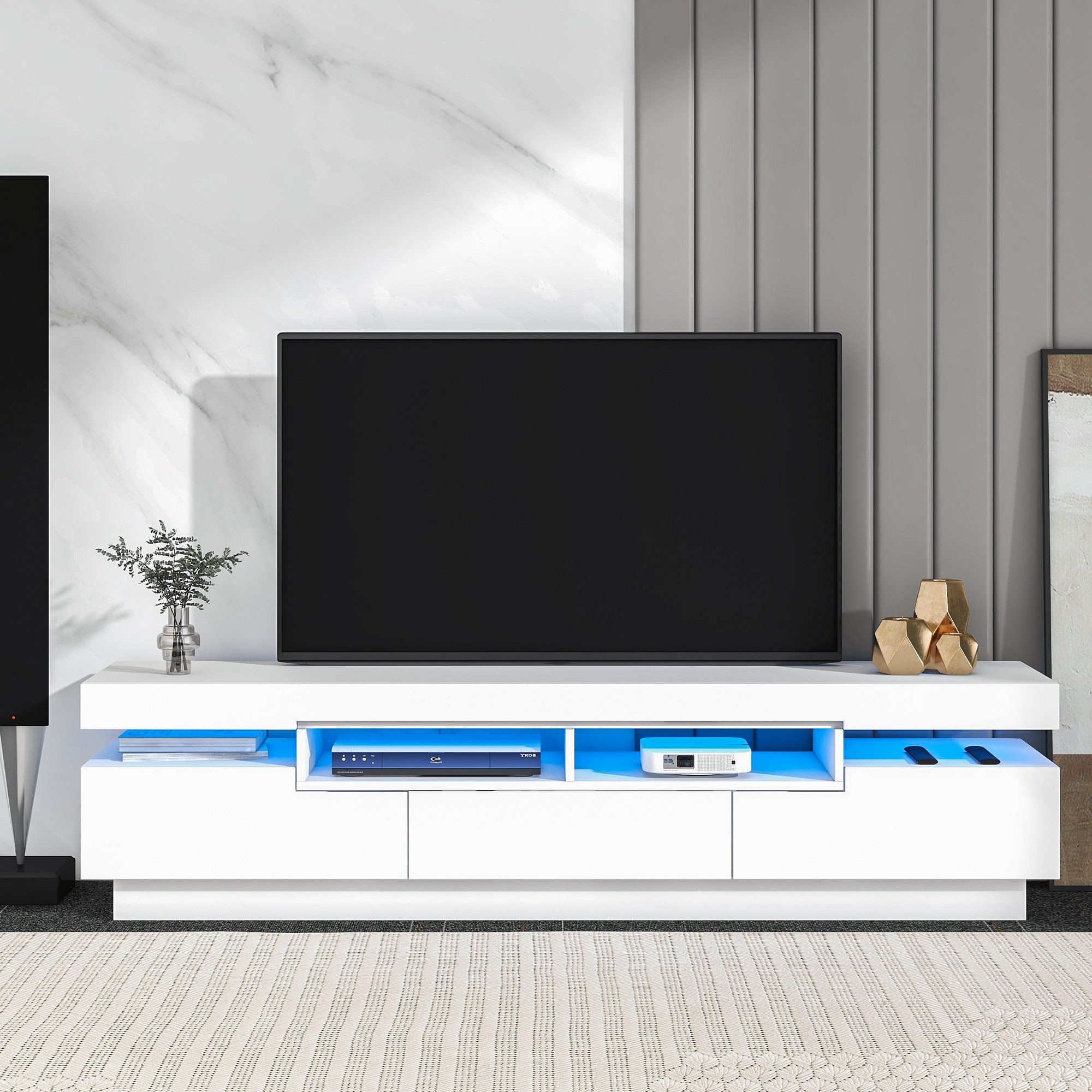 White gloss tv unit hot sale for 75 inch tv