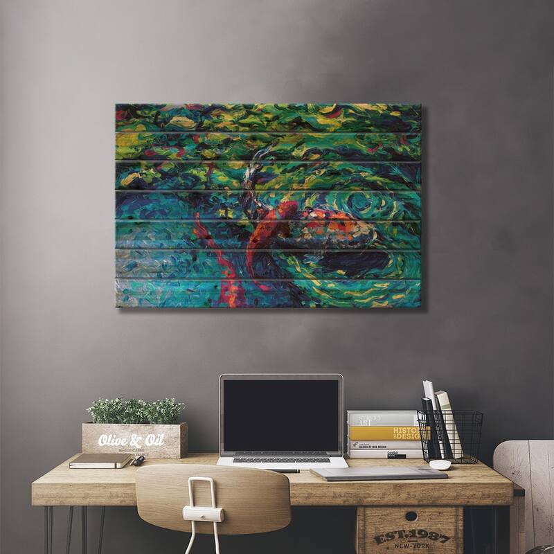Out From Under Rocks Print On Wood by Iris Scott - Multi-Color
