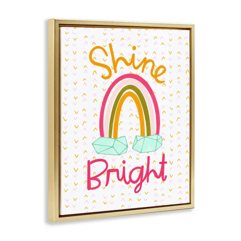 Stupell Shine Bright Geometric Rainbow Framed Floater Canvas Wall Art Design By Mandy Ford Art + Illustration