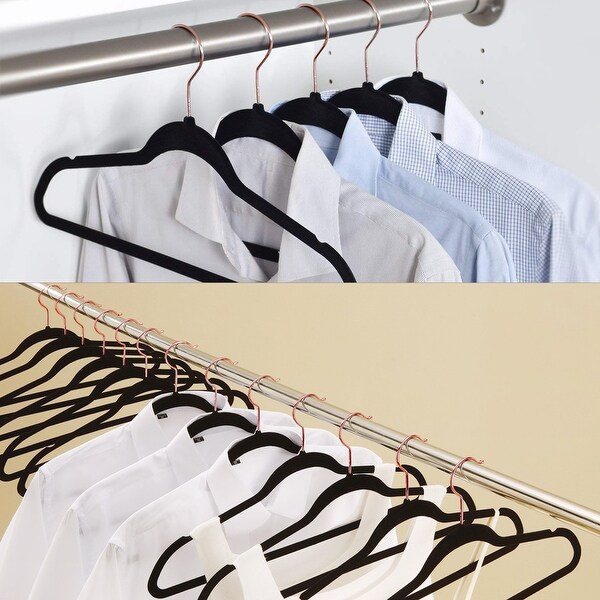 30-Pack Basics Velvet Shirt//Dress Hangers Black