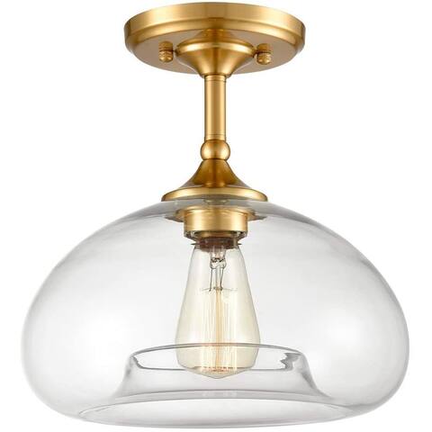Birindisi Modern Brass Finish Clear Glass Ceiling Lights Flush Mount