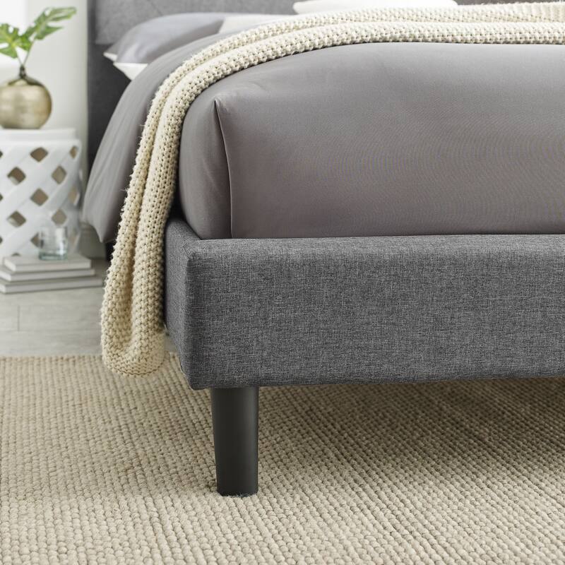 Monticello Gray Upholstered Platform Bed