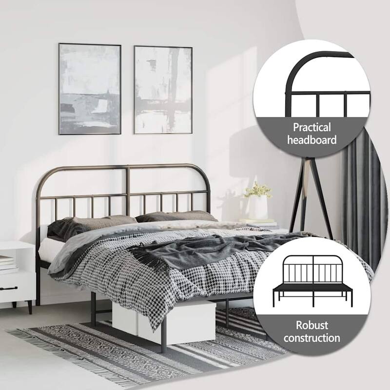 vidaXL 12 Inches Metal Bed Frame No Mattress