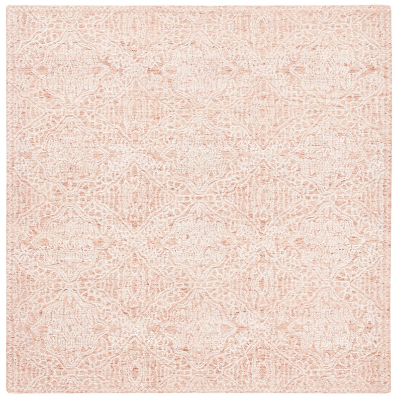 SAFAVIEH Handmade Capri Charyl Modern Wool Rug - 7' Square - Rust/Ivory