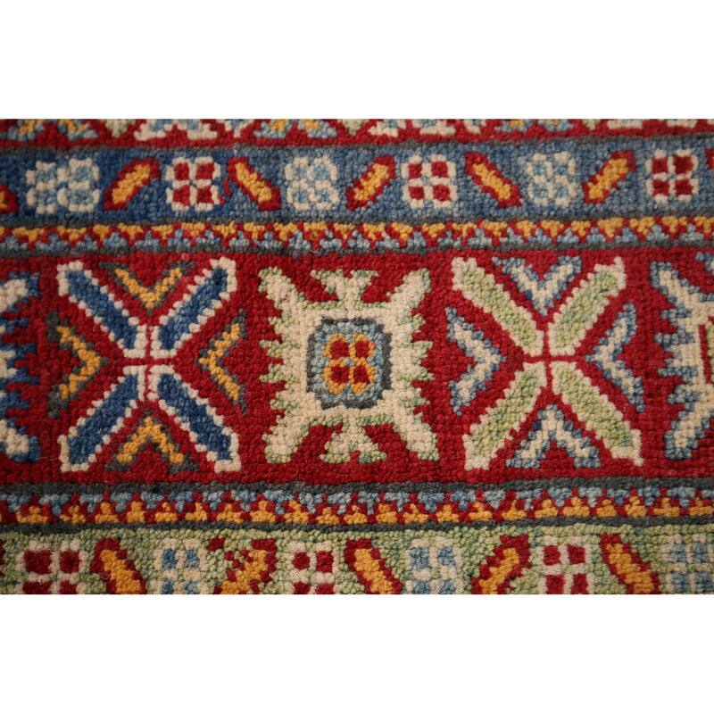 Kazak Foyer Rug Hand-Knotted Bedroom Wool Carpet - 3'4" x 4'11"