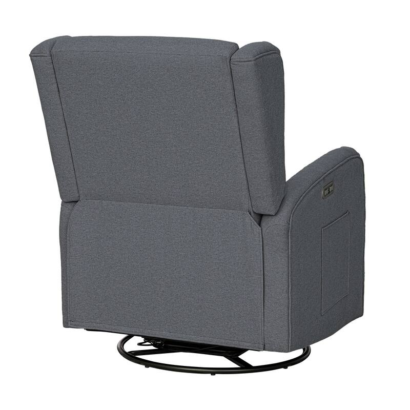 Madison Park Candace Power Recliner 3-in-1 with Swivel, Glider, USB Ports