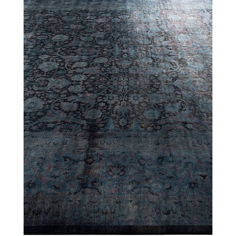 Overdyed, One-of-a-Kind Hand-Knotted Area Rug - Black - 10' 4" x 14' 2"