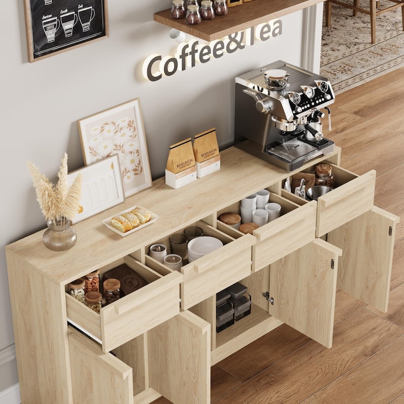 Sideboard Buffet Cabinet with 2 /4Drawers, 31.5"/62.4" Large Coffee Cabinet with Storage