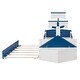 preview thumbnail 6 of 26, Twin Size Boat-Shaped Platform Bed with Trundle & Nightstands