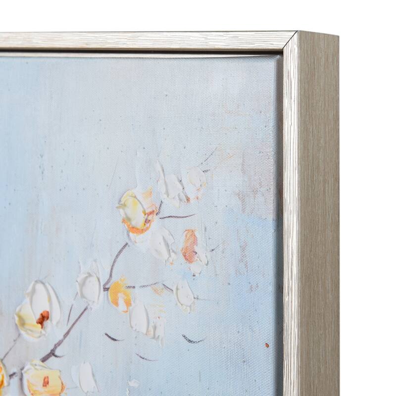 StyleCraft River Bloom Hand-Painted Framed Canvas Wall Art - 47" x 24"