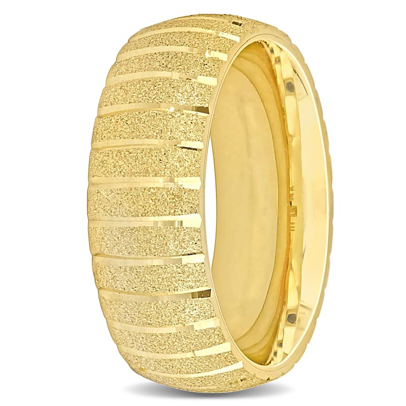 Miadora 7mm Sandblast Finish Wedding Band in 14k Yellow Gold