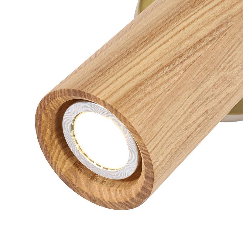 Rustic Wood Grain Single Ceiling Track Light Adjustable Spotlight