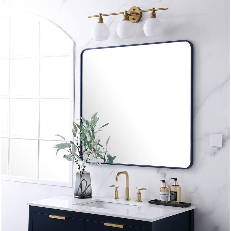 Ezra Soft Corner Metal Rectangular Mirror