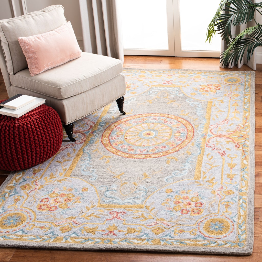 SAFAVIEH Handmade Micro-Loop Anta Modern Wool Rug - 5'