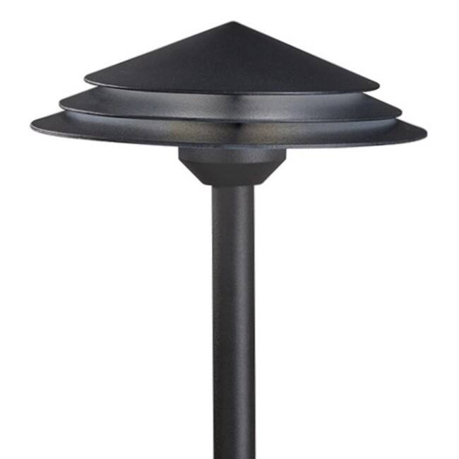 Kichler Round Tiered 21" LED Path and Spread Light - 2700K - Textured Black