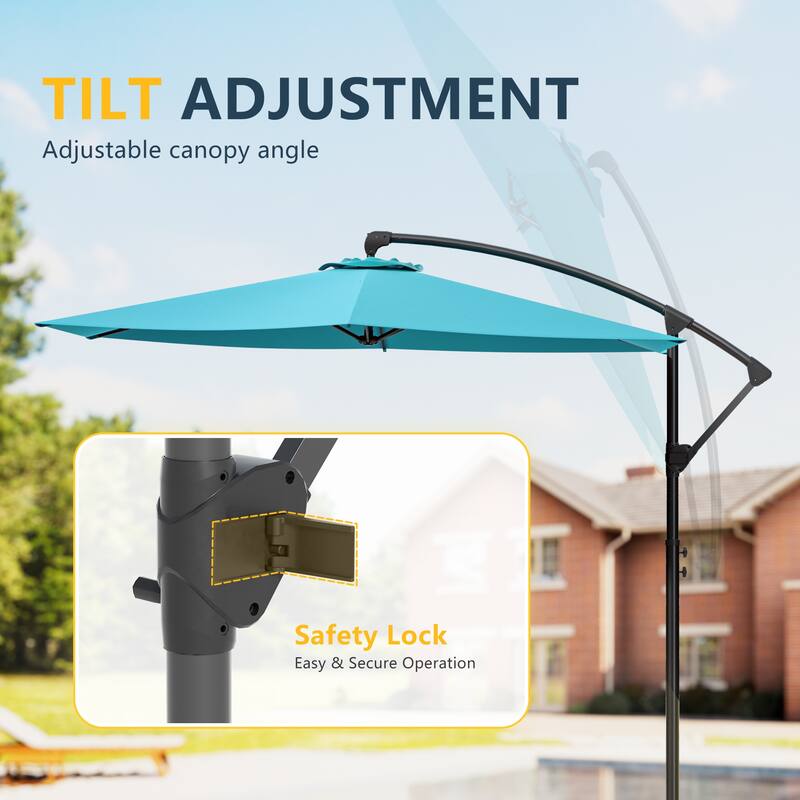 Outdoor 10FT Patio Offset umbrella for Garden
