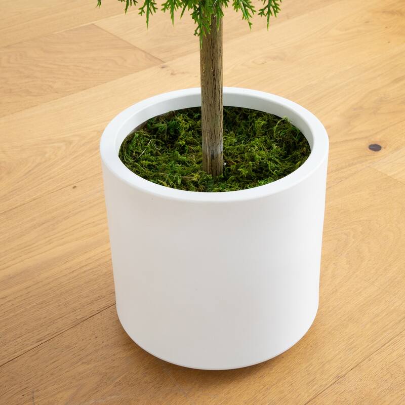 Cedar Ball Topiary Artificial Outdoor Potted Tree - 2.5' - Green