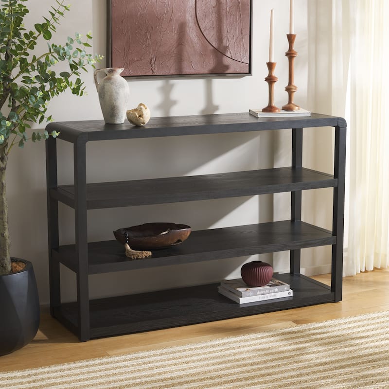 SAFAVIEH Home Omara 4 Tier Console Table - 53"W x 17"D x 36"H - Black
