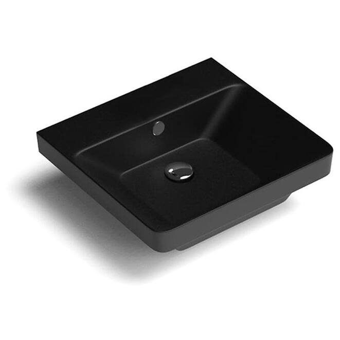 WS Bath Collections Luxury 50.00 Luxury 19-11/16" Rectangular Ceramic - Matte Black