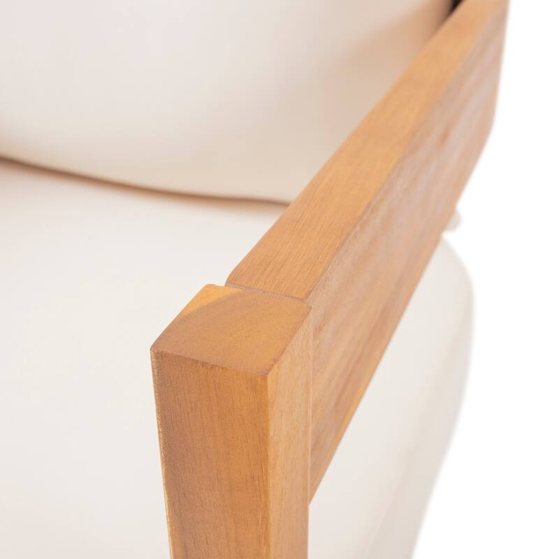 Christopher Knight Home - Brooklyn 3-Piece Outdoor Acacia Wood Patio Conversation Set with Wooden Slatted Coffee Table