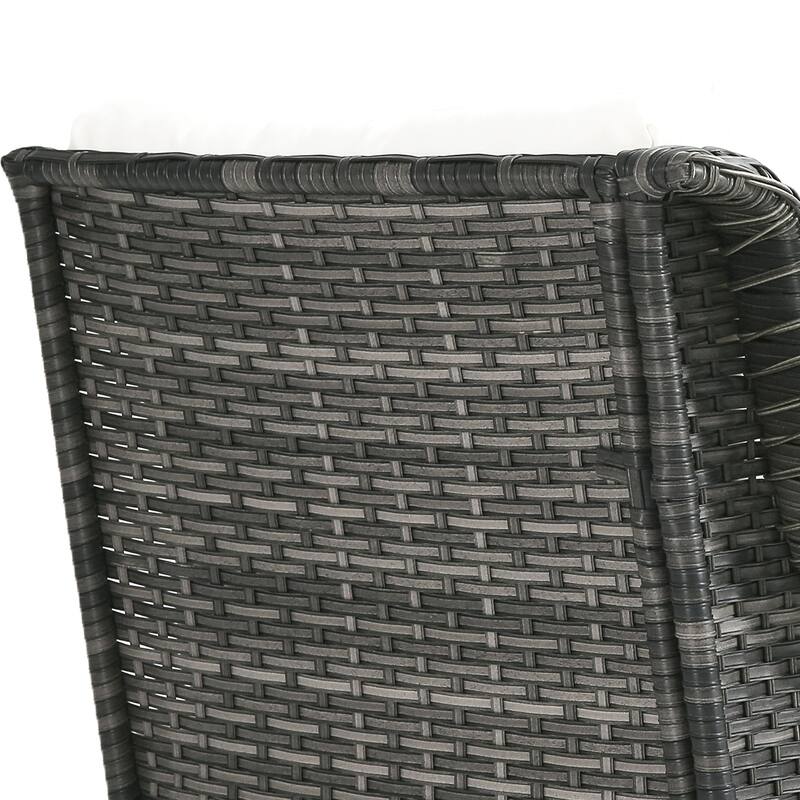 Outdoor Wicker Patio Conversation Furniture Set with Table and Cushion