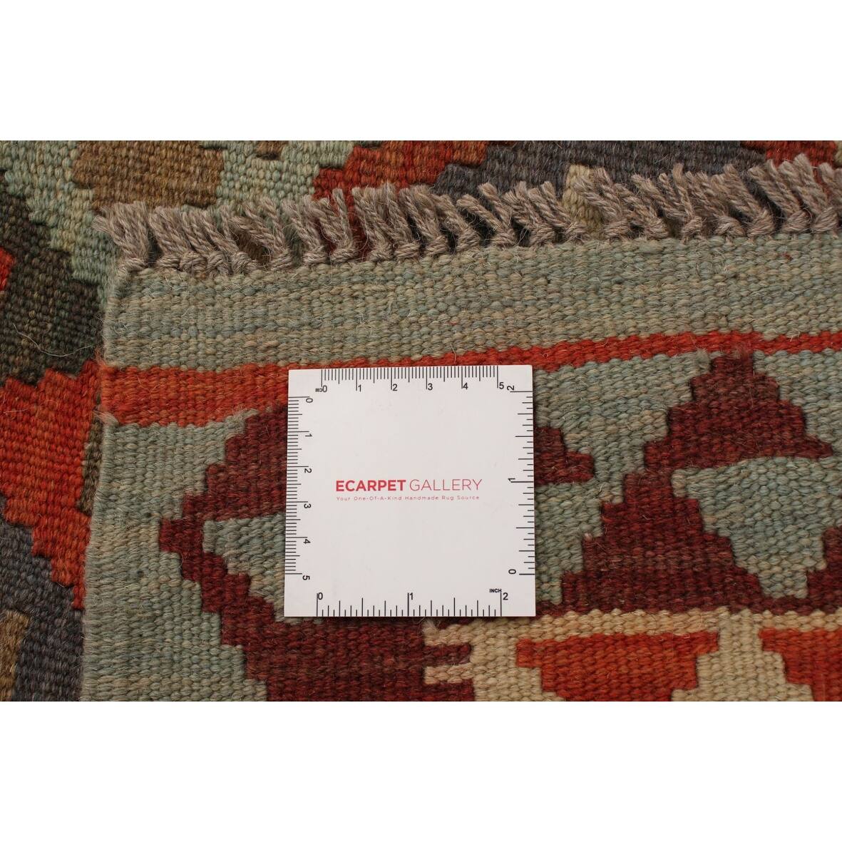 ECARPETGALLERY Flat-weave Istanbul Yama FW Cyan, Copper Wool Kilim - 5 ...