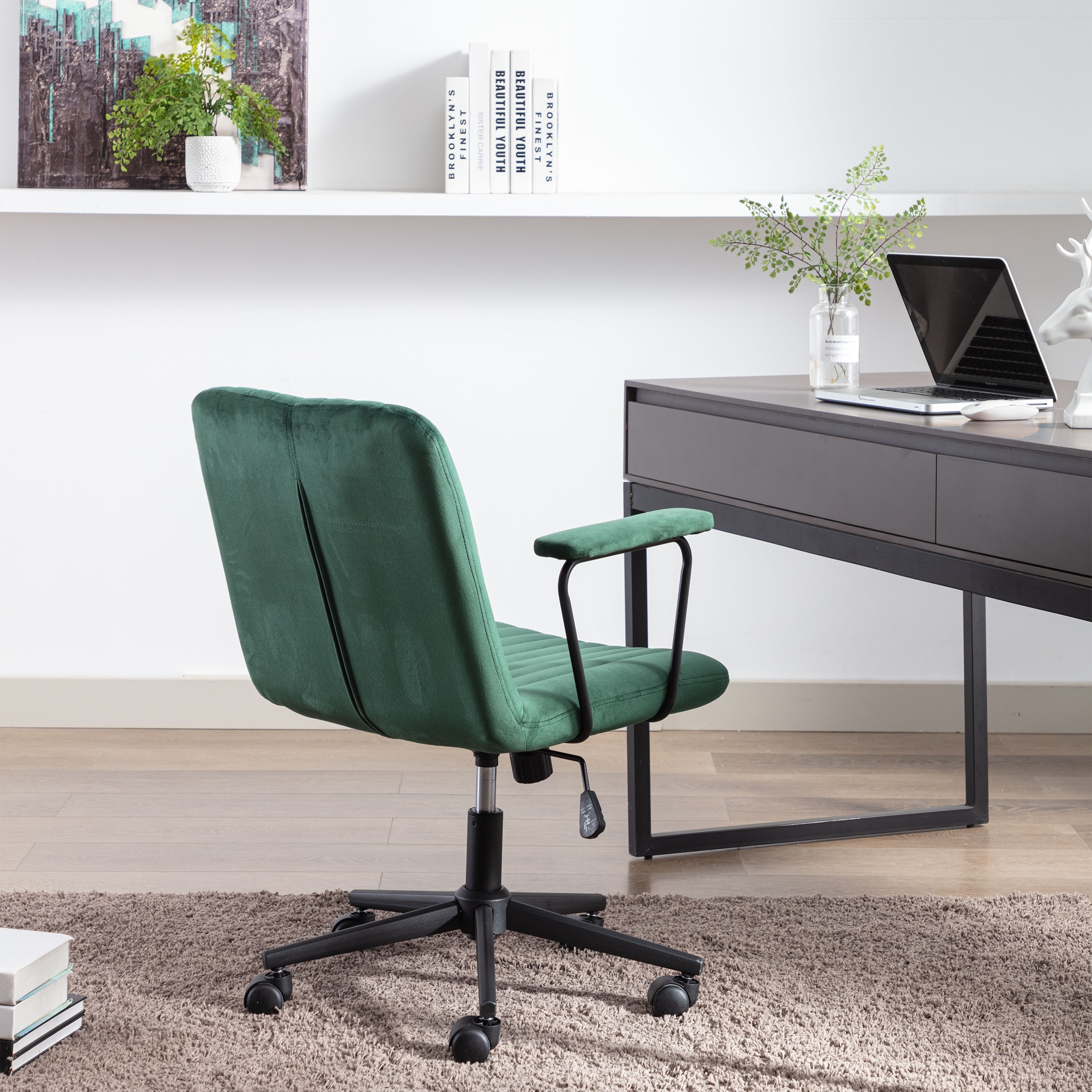 Dark green velvet office chair outlet
