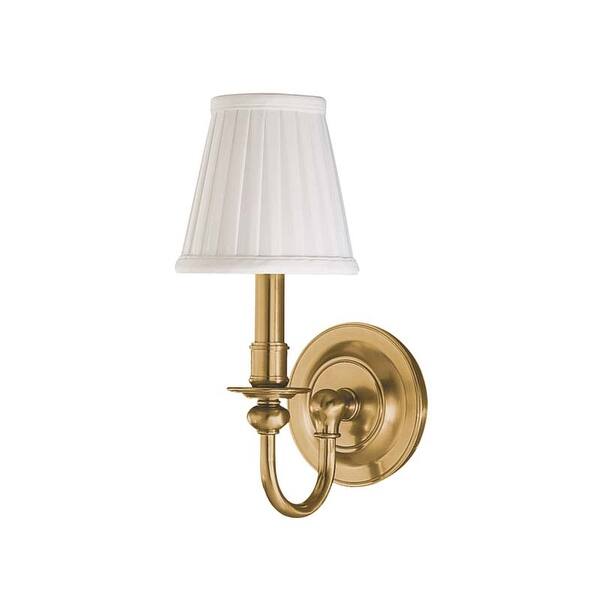 slide 2 of 7, Hudson Valley Lighting Beekman Single Light 12" Tall Wall Sconce Aged Brass
