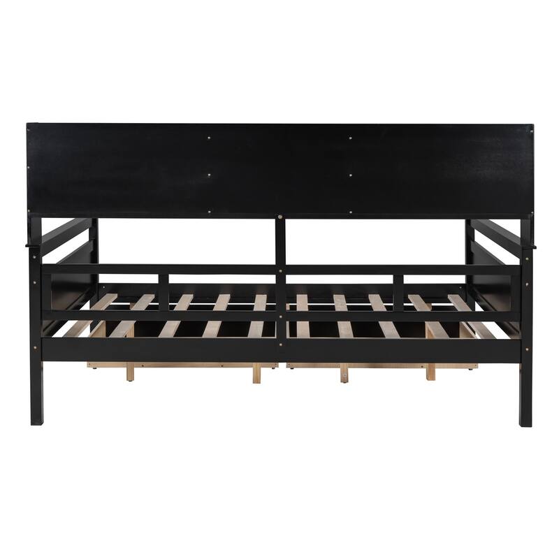 Twin/Full size Daybed with Shelves and Two Drawers