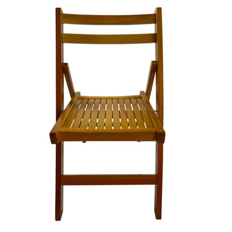 Slatted folding wood event chairs with set of 4