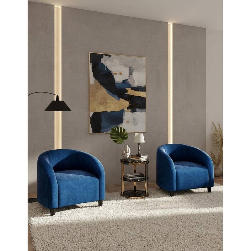 Boucle Fabric Barrel Chairs, with Soft Cushion