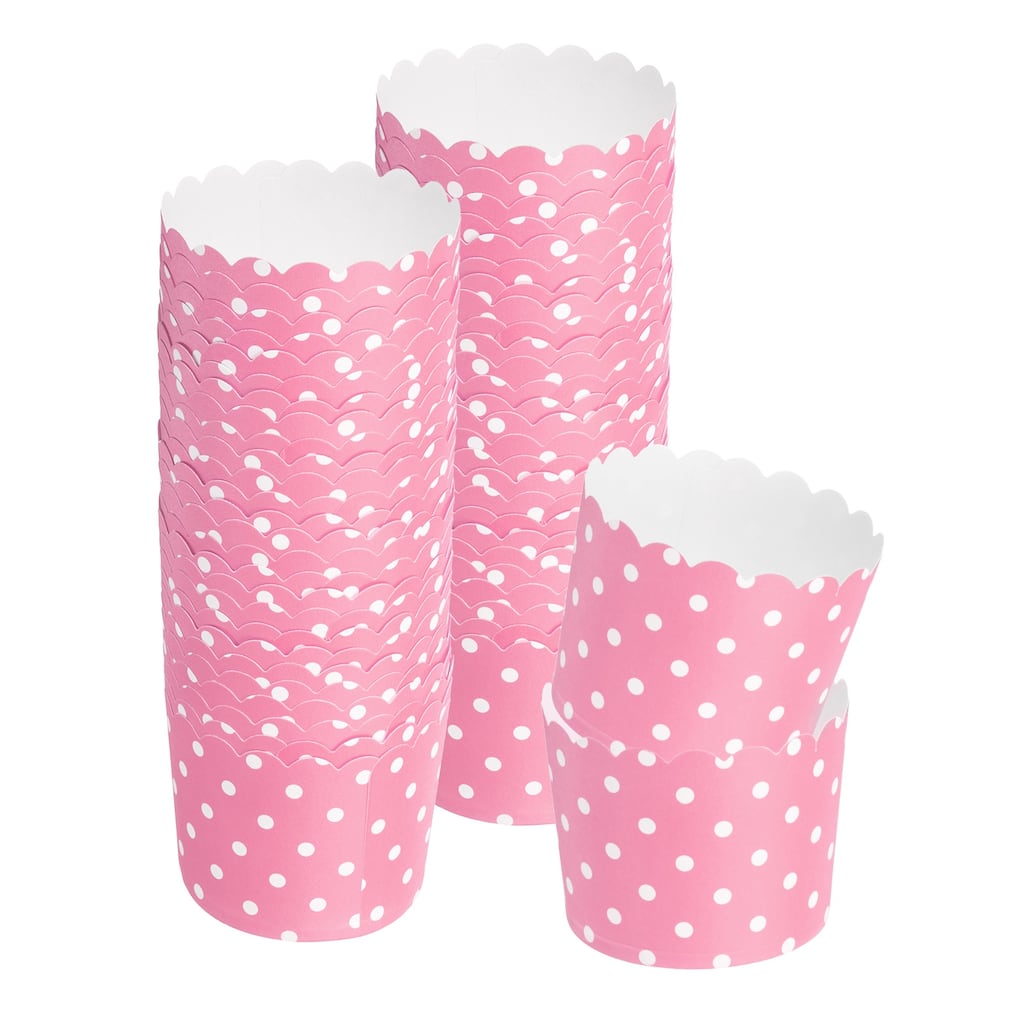 50pcs Cupcake Wrappers for Wedding, Polka Dots & Stripe