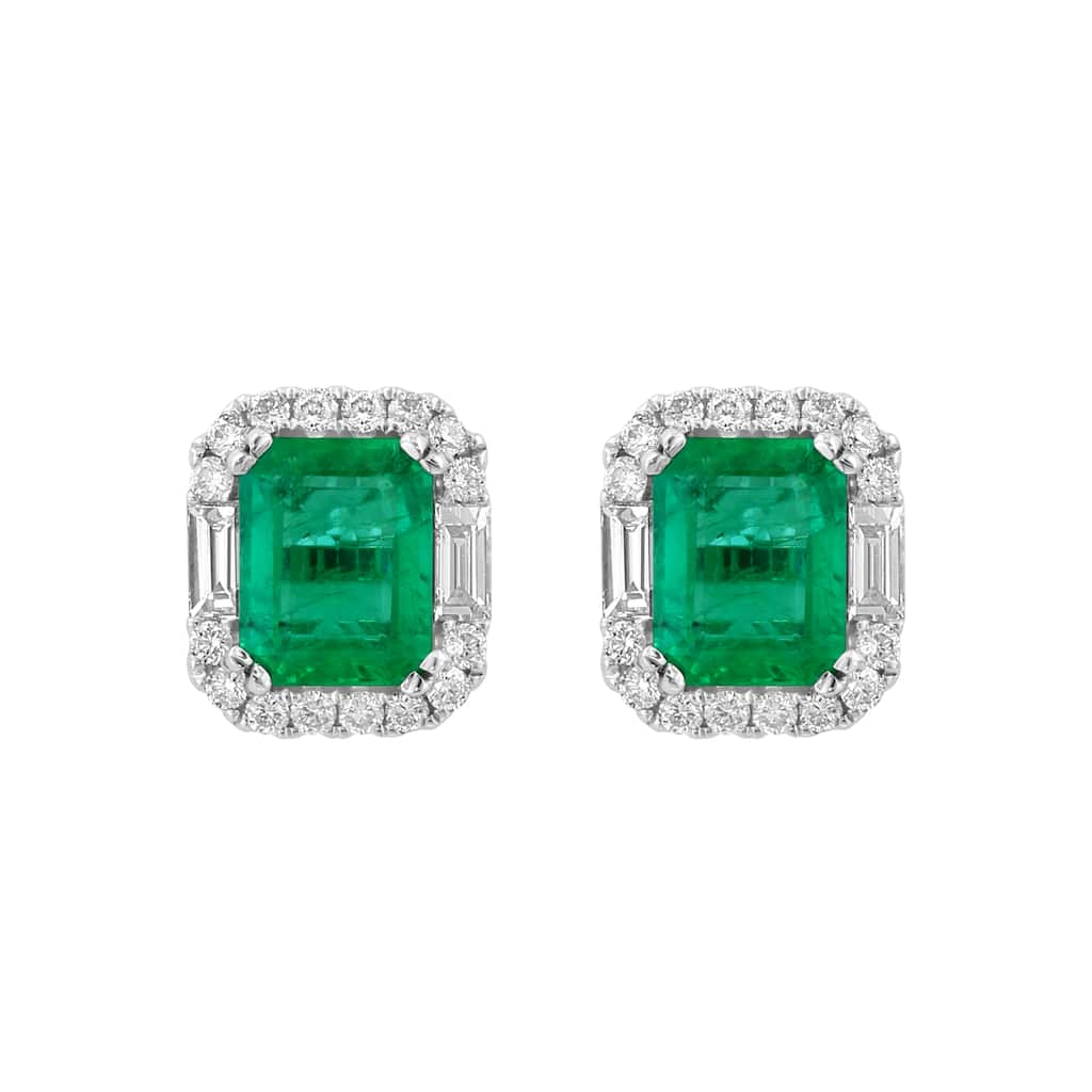 EFFY 18K Gold Natural Emerald One of a Kind Stud Earrings - Green