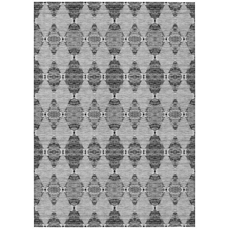 Machine Washable Indoor/ Outdoor Chantille Modern Boho Damask Rug