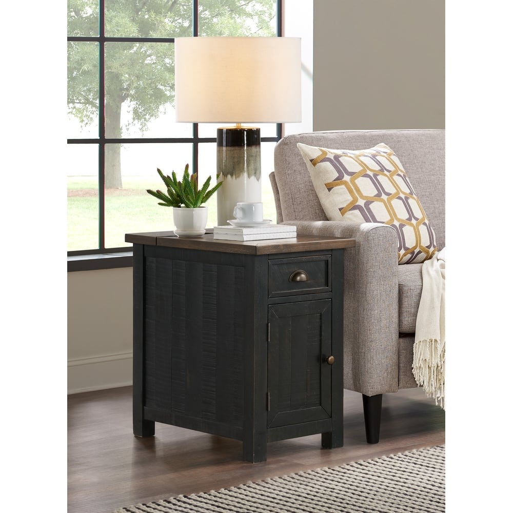 Monterey Solid Wood Chairside End Table with Hidden Charging Station