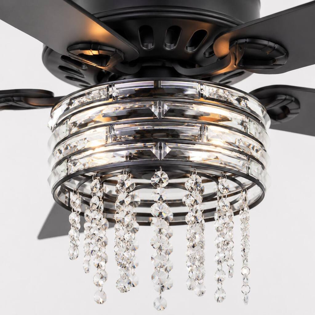 48/52" Ceiling Fan with Light, 5 Blade, 6 Speed, Reversible, Remote