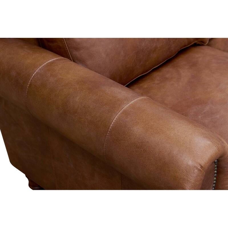 English Rolled Arm - Arm Chair - Leather