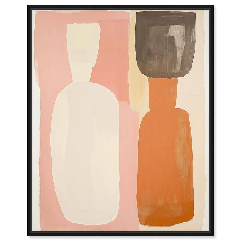 Pink Meets Clay II Canvas by Art Remedy - 30" x 36" - Black
