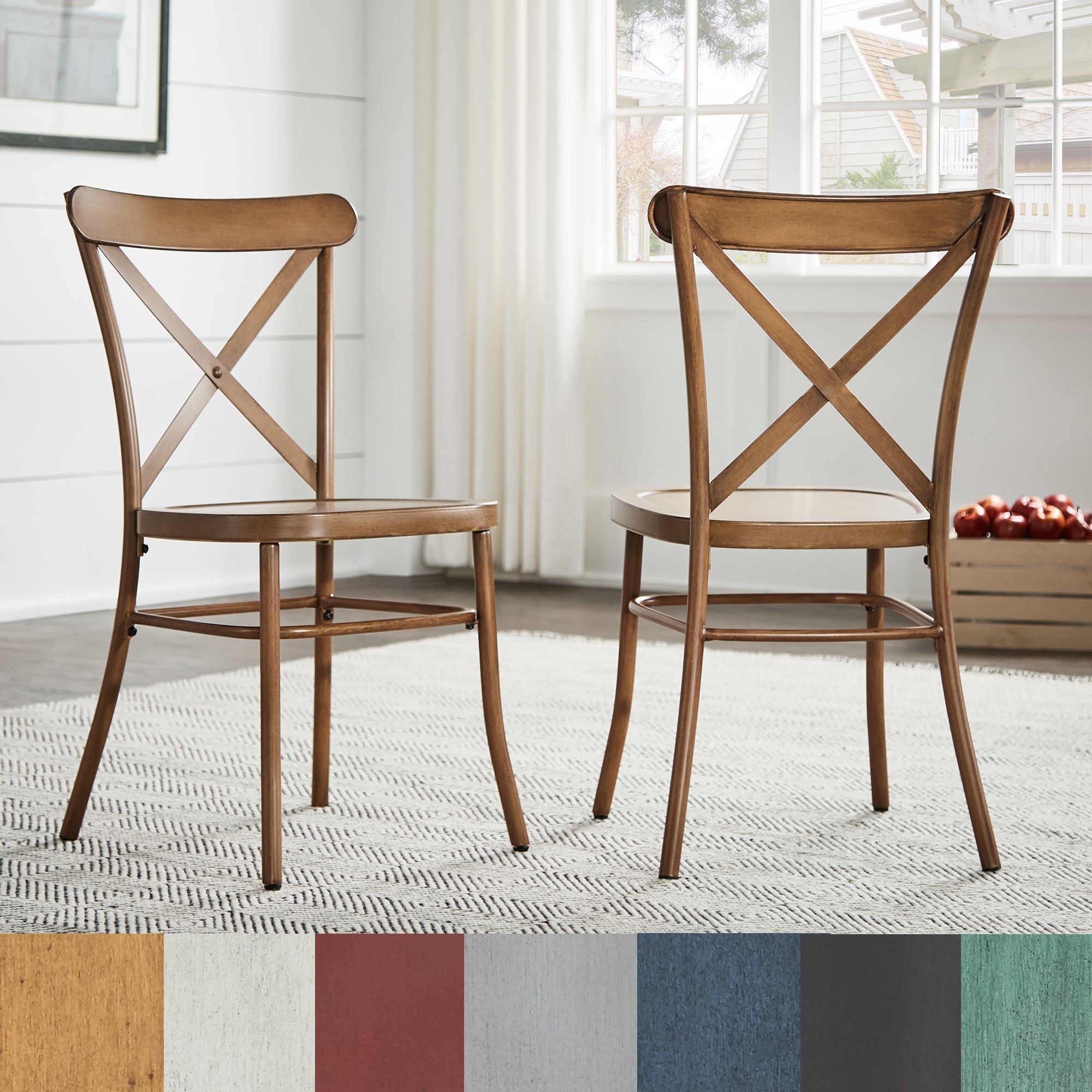 iNSPIRE Q Classic Pompey Metal Dining Chairs (Set of 2)